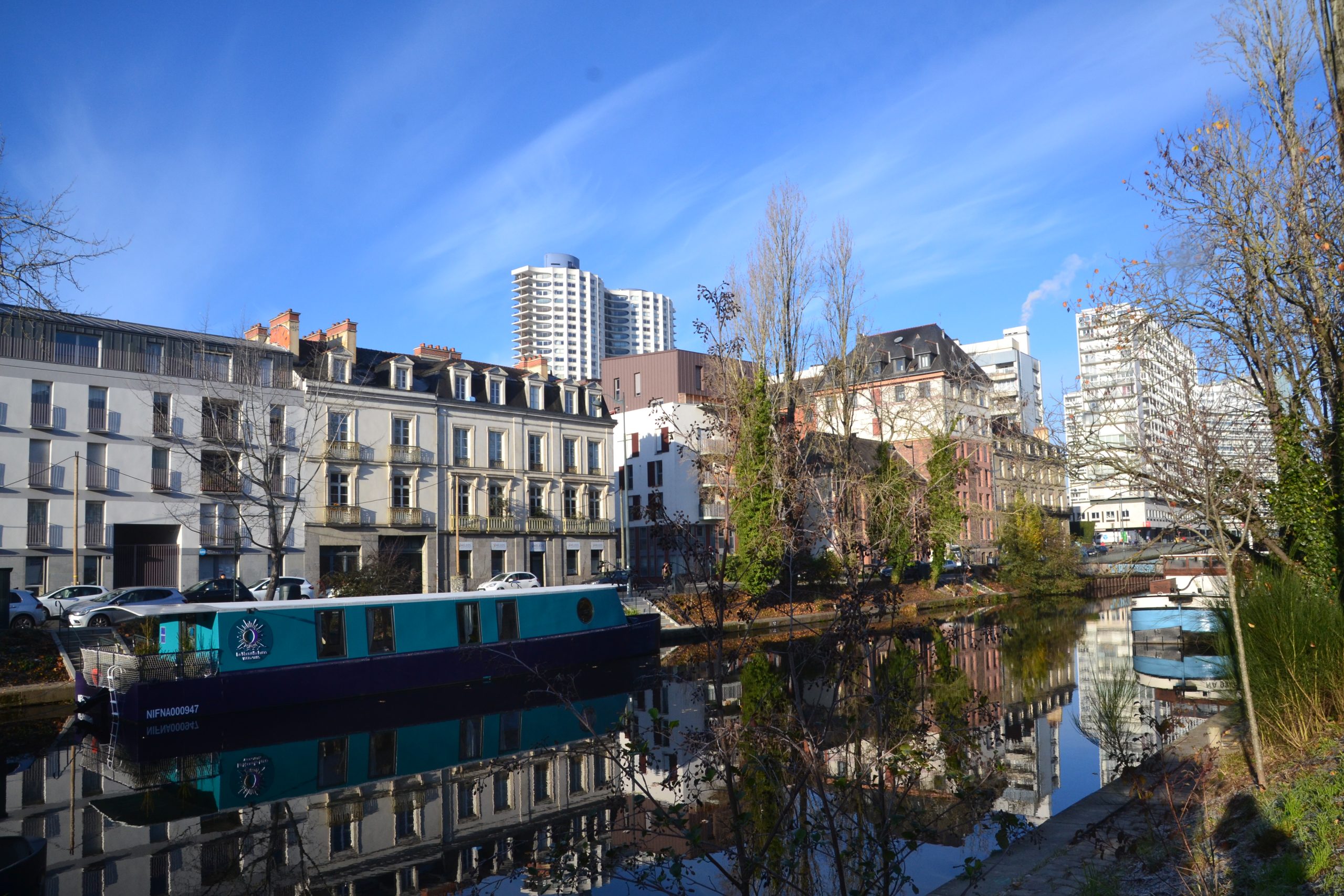 Photo des bords de la Vilaine à Rennes en Bretagne.